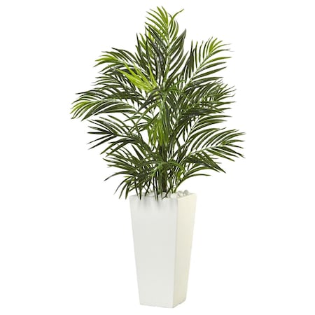 Nearly Natural Areca Palm in White Square Planter 6966